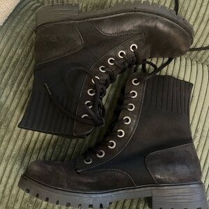 Blowfish Malibu Reilly Combat Moto Boots Comfort Elastic 8.5